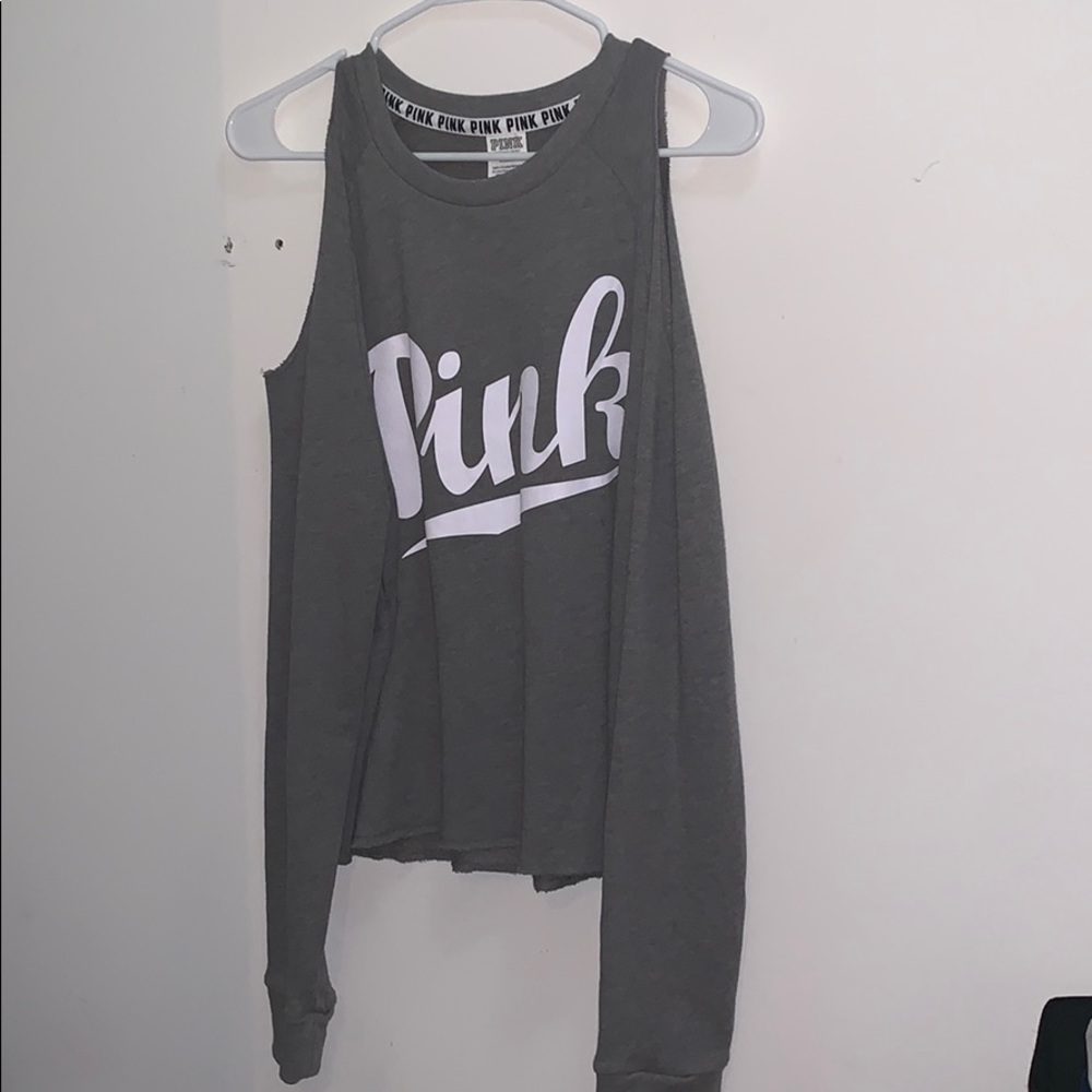 A pink sweater